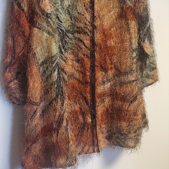 Mlle Gabriel Tiger Giraffe Jungle Print Eyelash Cardigan Size 16 - Picture 4 of 9